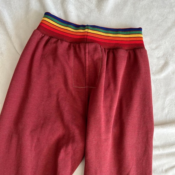Aviator Nation Rainbow Rib Pocket Sweatpants - Claret - Picture 8 of 8